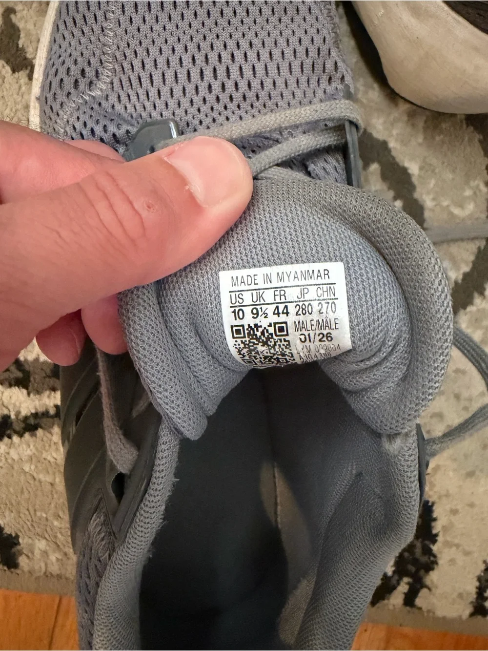 Adidas Grey Mesh Cloudfoam Athletic Sneakers